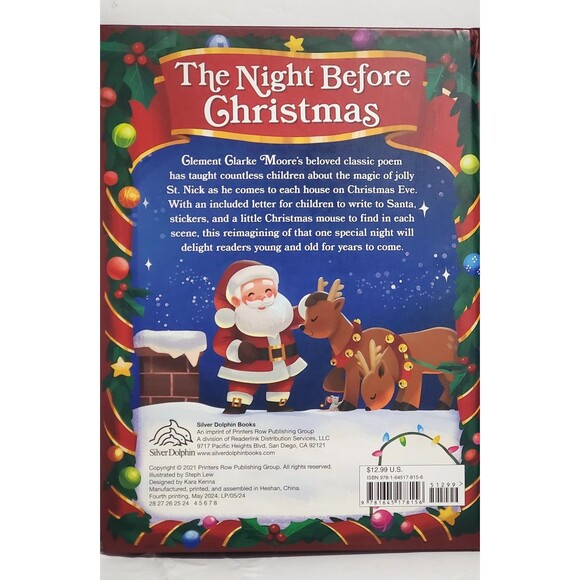 The Night Before Christmas Hardcover Book w/ Santa Letter & Bonus Stickers Gift - Picture 2 of 15